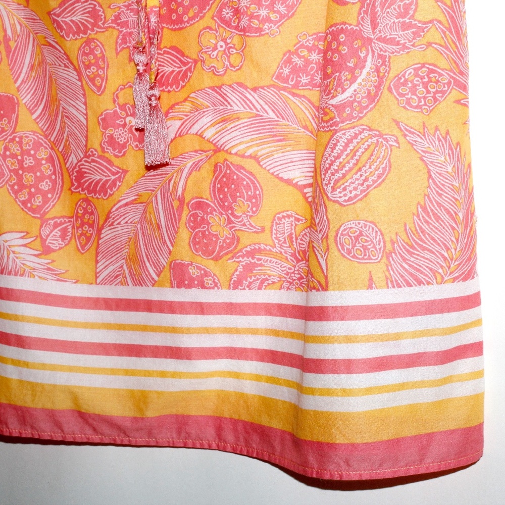 Talbots Island Pineapple Ruffle Trim Shell - Picture 12 of 16